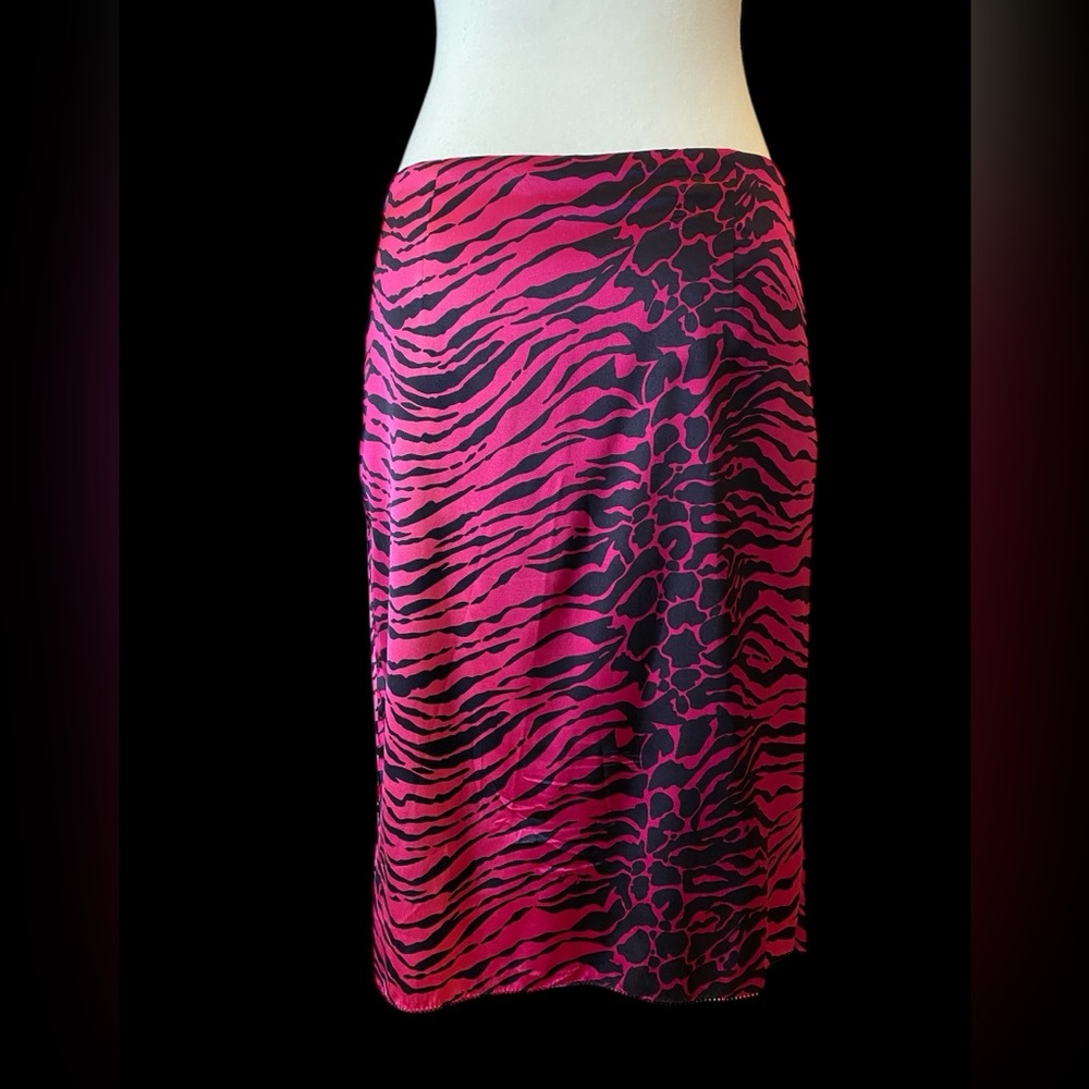 Marciano Pink & Black Animal-Print Knee Length Pencil Skirt Size M vamp romantic